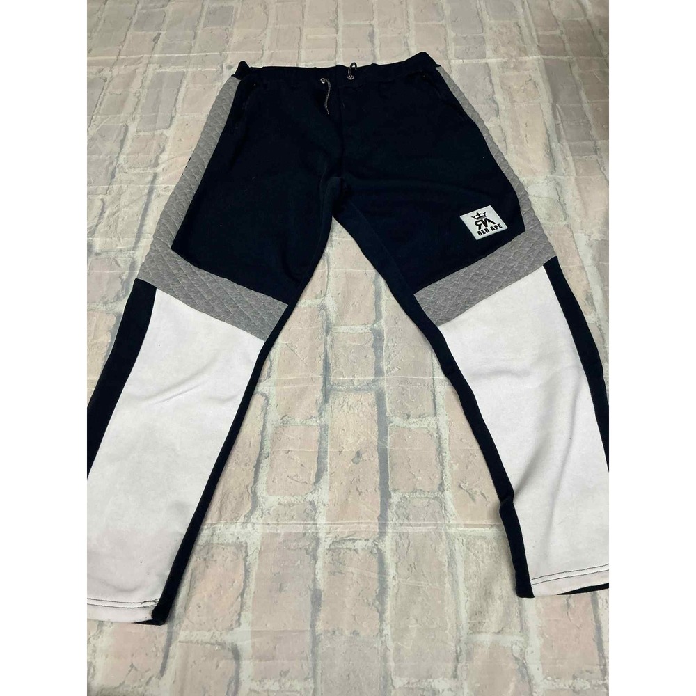 RED APE Men's Jogger Pants Black Grey White Colorblock‎ Zip Pocket MCMXXXIII
